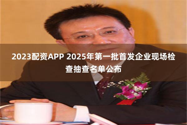 2023配资APP 2025年第一批首发企业现场检查抽查名单公布