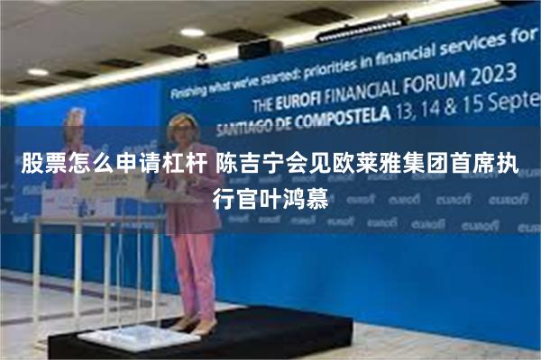 股票怎么申请杠杆 陈吉宁会见欧莱雅集团首席执行官叶鸿慕