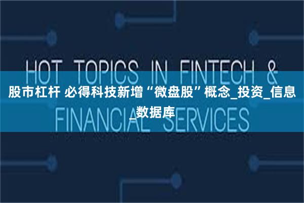 股市杠杆 必得科技新增“微盘股”概念_投资_信息_数据库