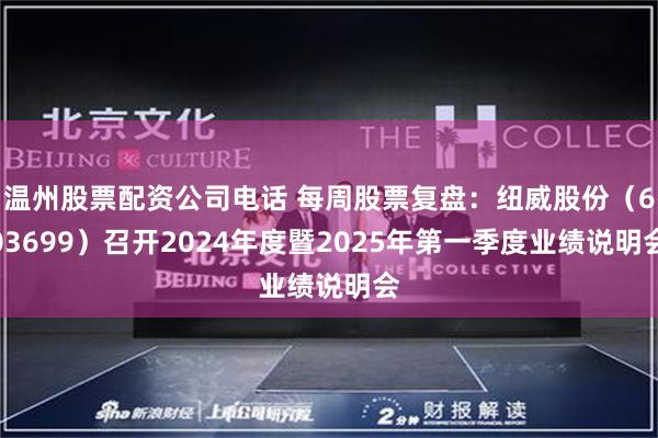 温州股票配资公司电话 每周股票复盘：纽威股份（603699）召开2024年度暨2025年第一季度业绩说明会