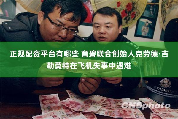 正规配资平台有哪些 育碧联合创始人克劳德·吉勒莫特在飞机失事中遇难