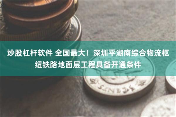 炒股杠杆软件 全国最大！深圳平湖南综合物流枢纽铁路地面层工程具备开通条件