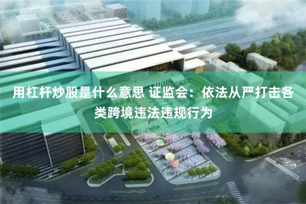 用杠杆炒股是什么意思 证监会:依法从严打击各类跨境违法违规行为