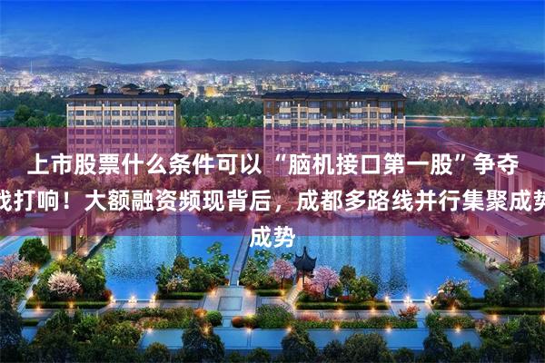 上市股票什么条件可以 “脑机接口第一股”争夺战打响！大额融资频现背后，成都多路线并行集聚成势