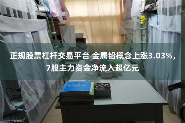 正规股票杠杆交易平台 金属铅概念上涨3.03%，7股主力资金净流入超亿元