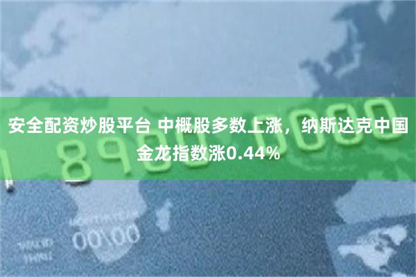 安全配资炒股平台 中概股多数上涨，纳斯达克中国金龙指数涨0.44%