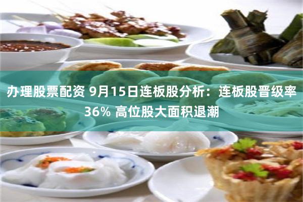 办理股票配资 9月15日连板股分析：连板股晋级率36% 高位股大面积退潮